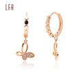 Factory Wholesale Jewelry Gold Real 18k Custom Butterfly Huggie Hoop Earrings for Women Hoop 18k Solid Gold Hoop Earrings