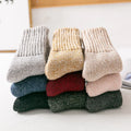 Wholesale Thickened Winter Thermal Wool/Spandex Eco-Friendly Socks for Women Men Solid Color Crew Logo Body Cuff Bottom Knitted