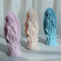 Virgin Mother Mary Figurines Candle Mould Our Lady Sculpture Gift Virgin Mary Statue Candle Silicone Mold