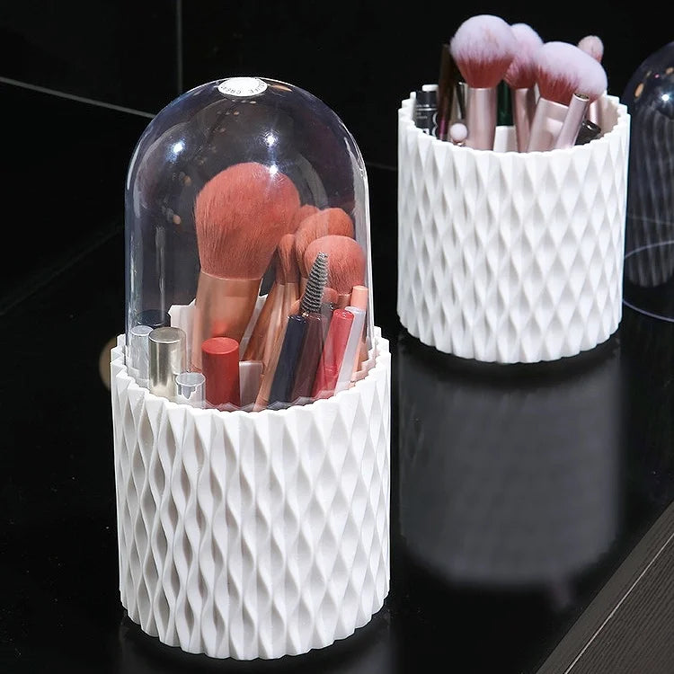 360 Rotating Makeup Brush Holder Desktop Makeup Organizer Cosmetic Storage Box Lipstick Eyebrow Pencil Holder Jewelry Container