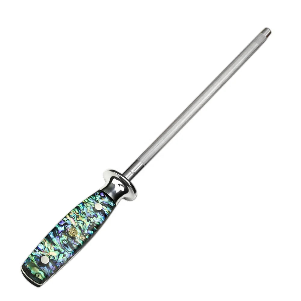 Professional Premium Quality High Carbon Steel Diamond Kitchen Knife Sharpener With Abalone Shell Handle