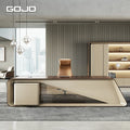 High-End Luxury Modern L-Shape Wooden Executive CEO Desk Durable Office Furniture for Manager and Bosses