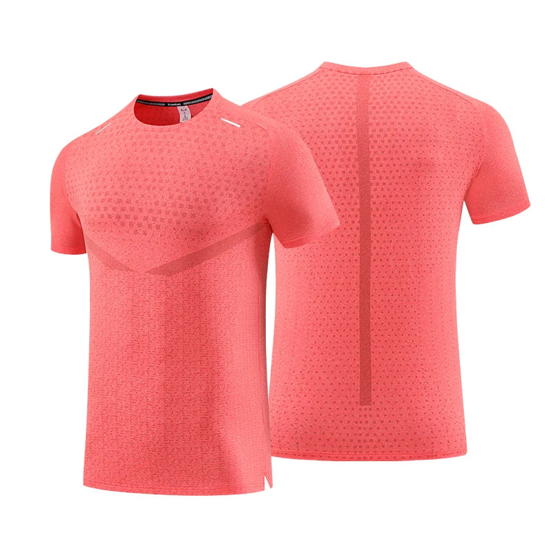 Wholesale Bright Color Summer Quick Dry Men Short Sleeves Pattern Train Shirts