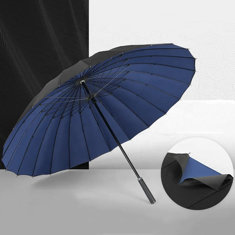 Wholesale Reinforce Double Layers Windproof Waterproof Super Large 24 Bones Straight Handle Golf Business Umbrella for Gifts