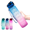 BPA Free Fitness Motivational Custom Wholesale Straw Drinking Plastic Water Bottle With Time Marker