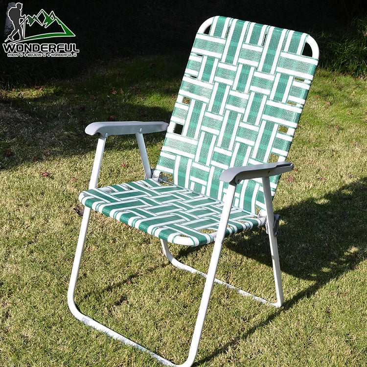 Wholesale Latest Portable Picnic Lightweight Leisure Beach Outdoor Woven Fabric Garden Cheap Camping Folding Chair