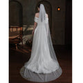 QUEENS GOWN Luxury Shining Glitter Lace Bridal Long Train Veils With Pearls Beauty Accessories for Wedding Dress