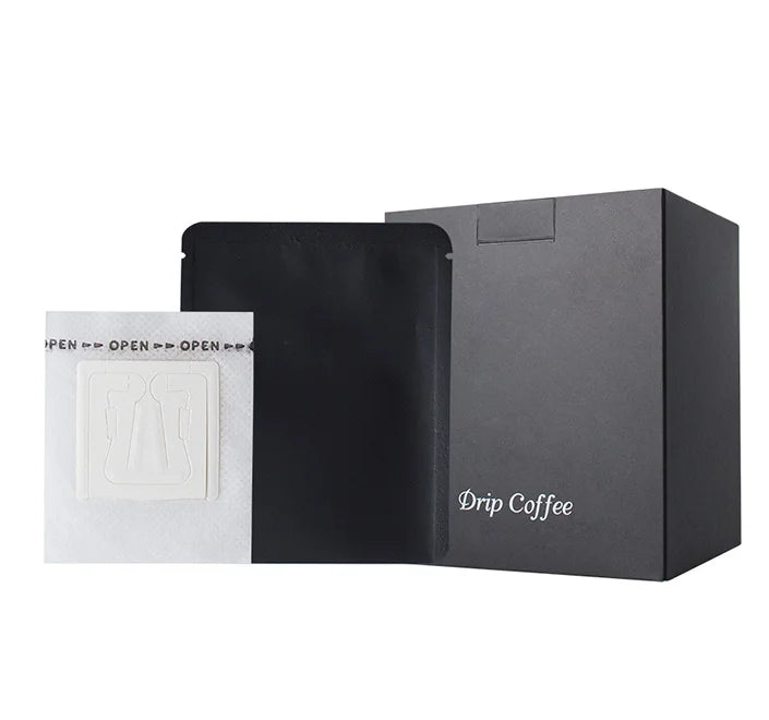 50pcs Packaging Portable Drip Coffee Filter Bag Hanging Ear Filter Paper Bag and Box