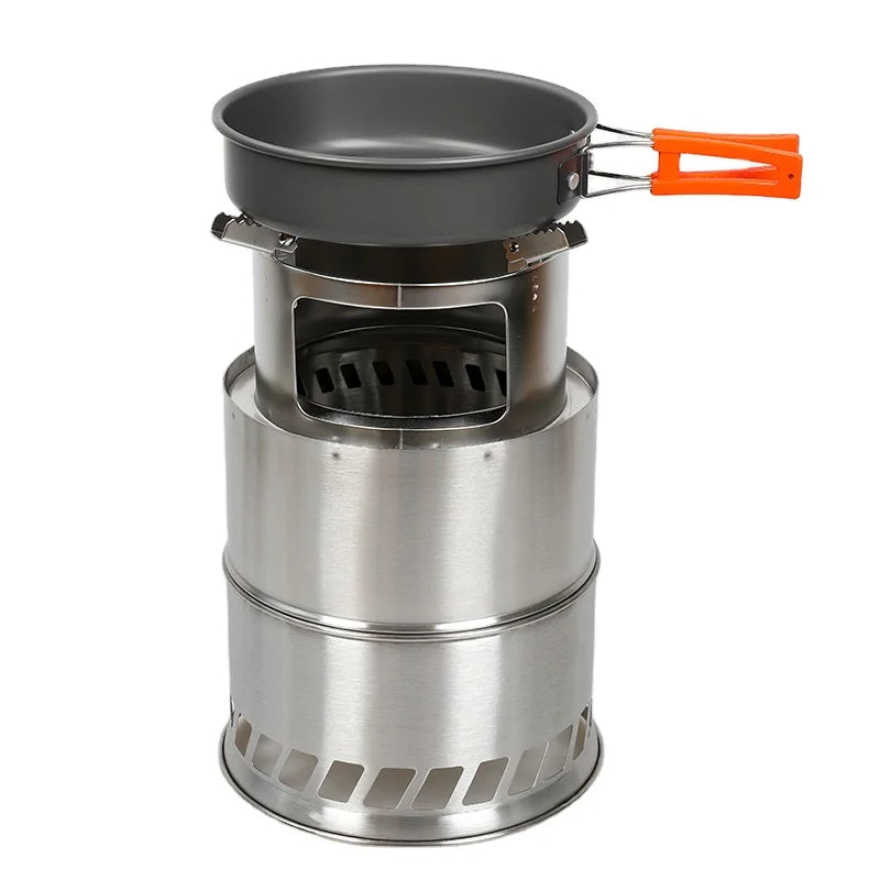 New Large Size 20cm Outdoor Portable Wooden Fuel Stove Stainless Steel Firewood Furnace Lightweight Camping Wooden Stove