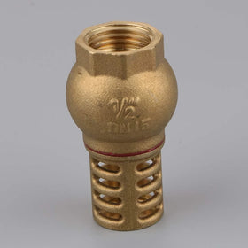 TMOK DN15 1/2 Inch BSP Female Brass Non Return Check Foot Valve with Strainer Filter for Water Pump