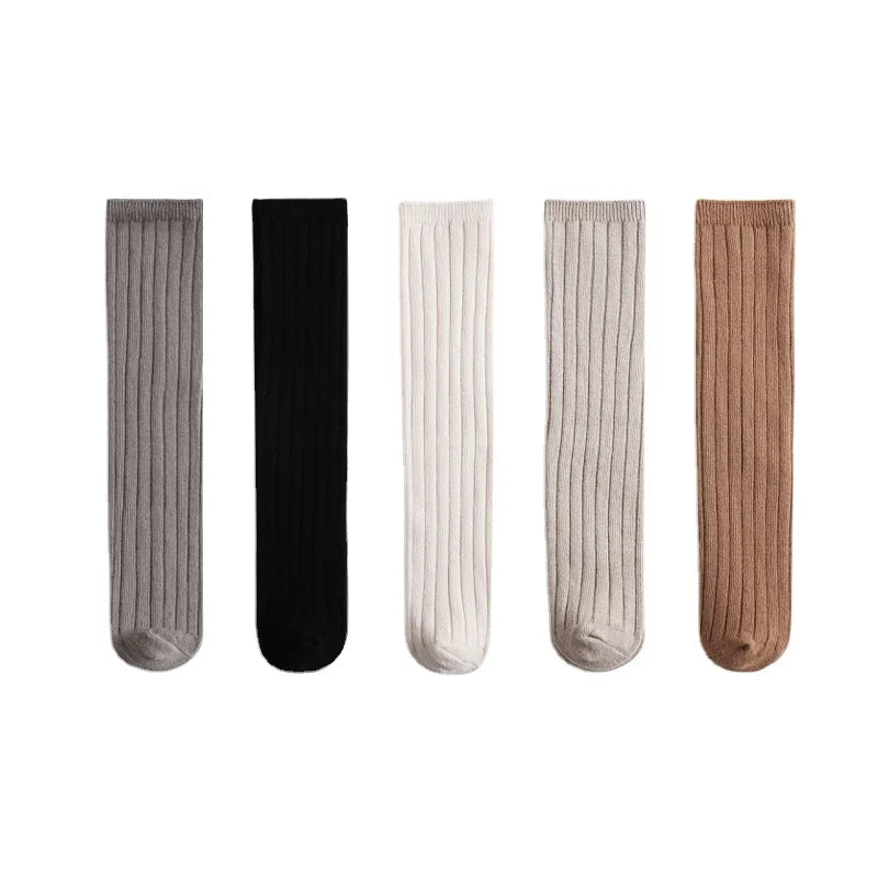 New Korean INS Royal Style Cotton Disposable Breathable Eco-Friendly Dress Stockings Girls Knitted Knee High Bowknot Crew Length