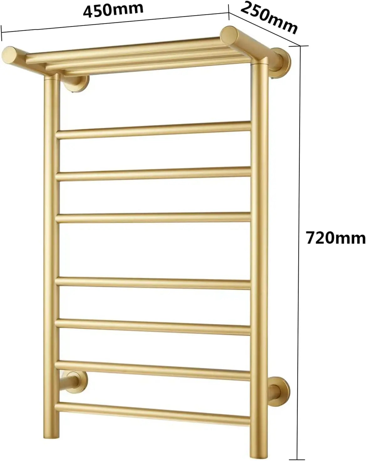 Brushed Gold Wall Mounted Modern Intelligent Electric Bathroom Towel Warmer Rack