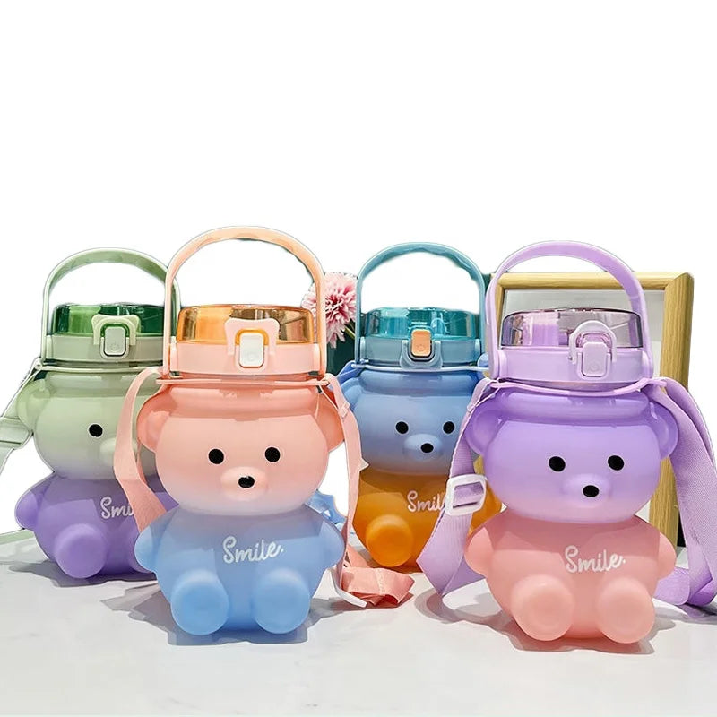 Children Student Portable Drinkware BPA Free Leakproof  Bear Shape Cute Kids Water Bottles