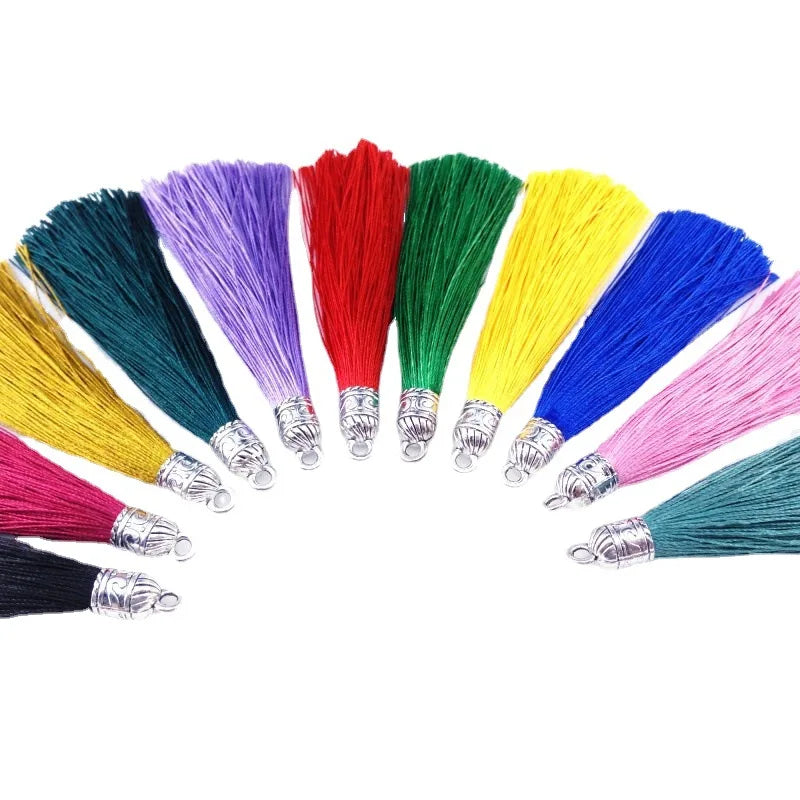26 Colors 6cm Small Silk Tassel Cords With Metal Hats Earrings Tassel Charm Pendant  Wholesale Tassels Pillow Hanging