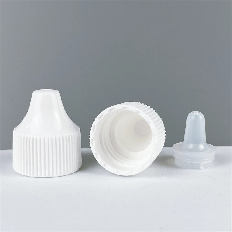 Essential Oil Bottle Cap 20mm Black White Plastic Cap 20/410 Dropper Bottle Cap with Plug