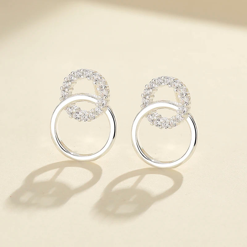 Wholesale Aaa Cubic Zirconia Fashion Jewelry S925 Sterling Silver Plated Round Studs Earring Women Jewellery