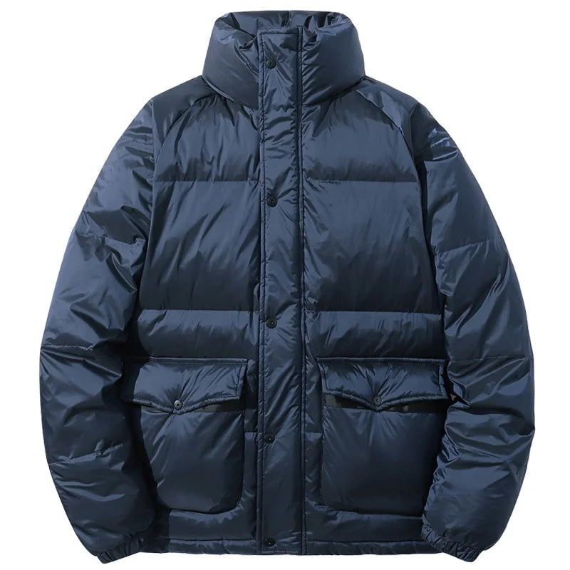 Men's Padded Jacket Winter White Duck Down Fluffy Puffer Outerwear Black Oversize Coat Male Large Size Big 8XL Thick Warm