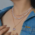 Boho Irregular Gravel Chips Stone Necklace Natural Raw Pendant Link Multilayer Necklace Faceted Crystal Beaded Choker Necklaces
