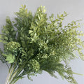 C-APF001 Wholesale Plastic Silk Fabric Green Foliage Leaves Branch Simulation Leaf Branches for Wedding Home Decoration