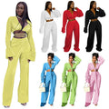 2023 Autumn and Winter Women Pleated Strappy Wide Leg Pants Two Piece Set