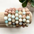 Essential Oil Diffuser Aromatherapy JewelryFaceted Natural Healing Crystals With Wood Beaded Bracelet for Spring Summer Gift