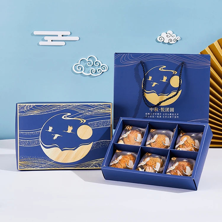 Festival Mooncake Packaging Supplier Paper Boxes Luxury Custom Logo Cardboard Creative Mid Autumn Art Paper for Moon Cakes