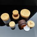 150ml 250g 250ml 8oz 500ml Frosted clear PET Plastic Cosmetic Cream Jar with Bamboo Lids