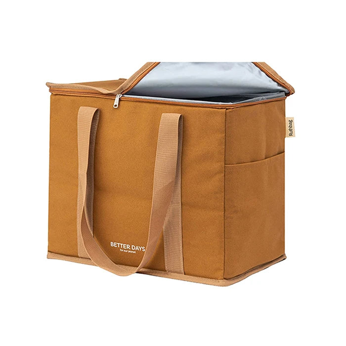 Reusable Insulated Letter Pattern Shoulder Bag Leak Proof Large Capacity Outdoor Travel Cooler for Grocery Shopping