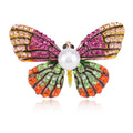 Colorful Rhinestone Butterfly Brooch Pin Cute Animal Corsage for Women's Party Wedding Clothes Engagement Accessories and Gift