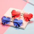 Luxury New Fashion Gold Metal Sunglasses for Women Heart Tear Frame UV400 Rimless Alloy Glasses