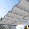 2m X 5m Customizable UV Protection Breathable HDPE Telescopic Wave Sun Shade Net Wood Gazebo Roof Canopy Sun Sails