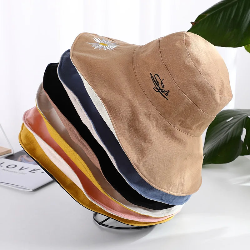 Fashionable Breathable Windproof Magritte Bucket Hat Reversible Solid Color Women Wide Brim Fisherman Bucket Hats