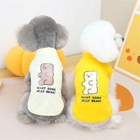 Wholesale Stocked Cheap Cartoon Pet Clothing Summer Shirt Casual Vest Animal Dog Cat Print t Shirt