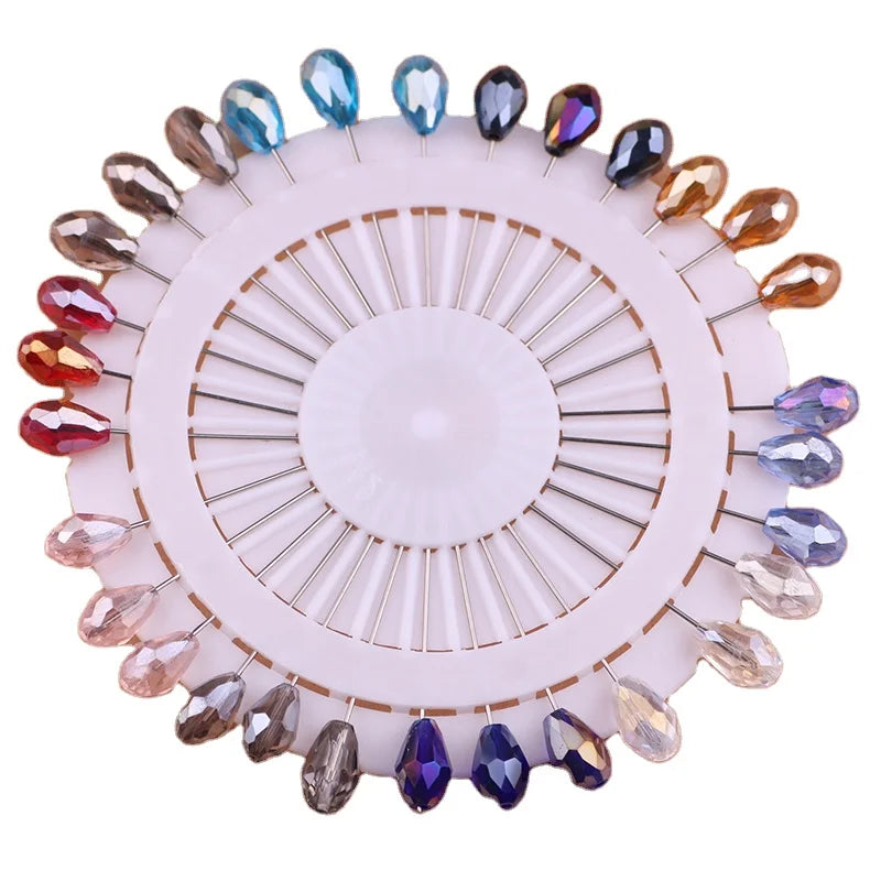 2023 Hot Sale Colorful Multi-colored Muslim Luxury Scarf Classic Long Hijab Pin Accessories Hand Make Diamond Brooch Pins