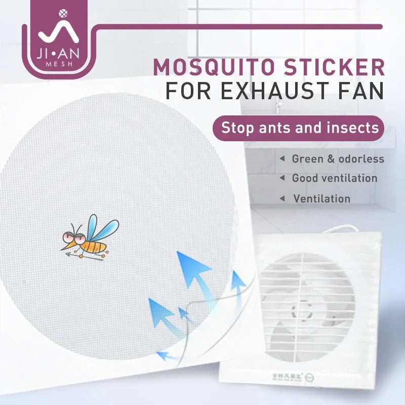 Adhesive Fly Screen Mesh for 6 Inch Air Vent Polyester Mesh Mosquito Sticker for 8" Exhaust Fan Bathroom Kitchen Ventilation