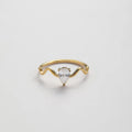 Fashion Stainless Steel Ripple Design Waterproof Jewelry Tarnish Free 18k Plated Water Drop Zircon Fine Ring Women YF3817