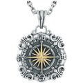 Tarnish Free Necklace Vintage Nautical Anchor Star Compass Men's Pendant Silver Plated Necklace for Men Viking Anchor Necklace