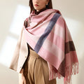 Women's Cashmere-like Scarf Large Plaid Winter New Fashion Twill Warm Shawl Travel Gift Scarf