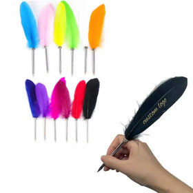 Factory Wholesale Feather Quill Pen Custom Colors logo Ballpoint Pen with Feather