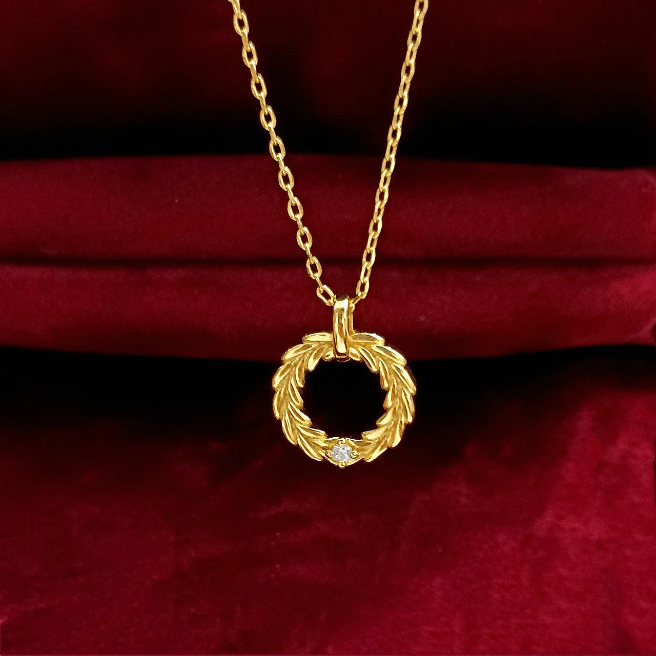 Wheat Ears Symbol Flower Pendant 925 Sterling Silver Gold Plated Necklace