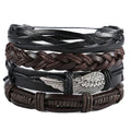 2025  Hot Sell Hand Made Multi Layer Punk Design Leather Men Bracelets