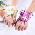 PF-112 Vintage Wedding Wrist Flower for Bridesmaid Bridal Shower Wedding Flower Corsage Ribbon Prom