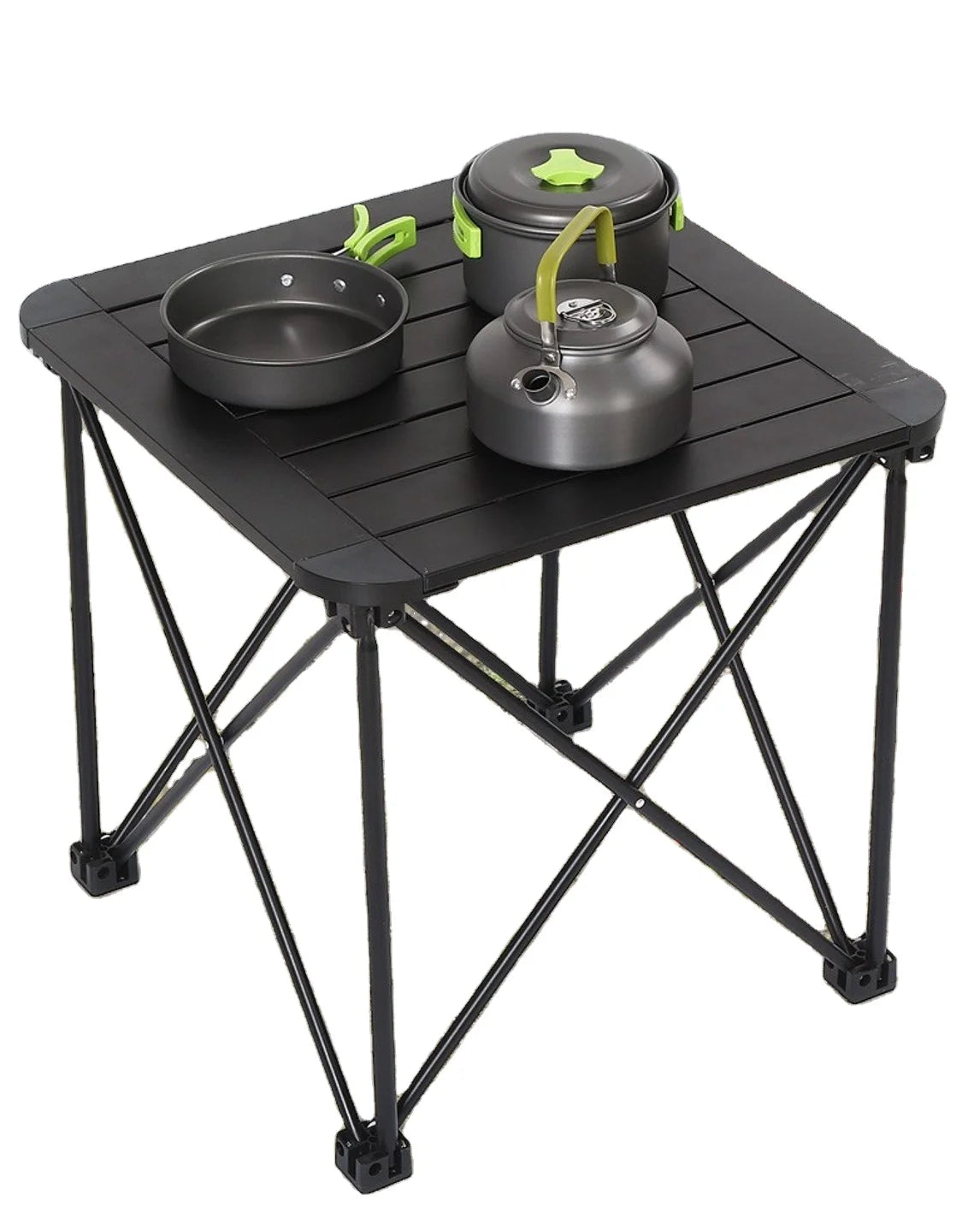 Portable Aluminum Outdoor Barbecue Table for Camping Picnics Easy Folding and Charcoal Fuel Usage