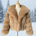 Soft Fashion Warm Winter Trench Coat Faux Fur Rabbit Fur Breathable V-neck Plus Size Women's Coat