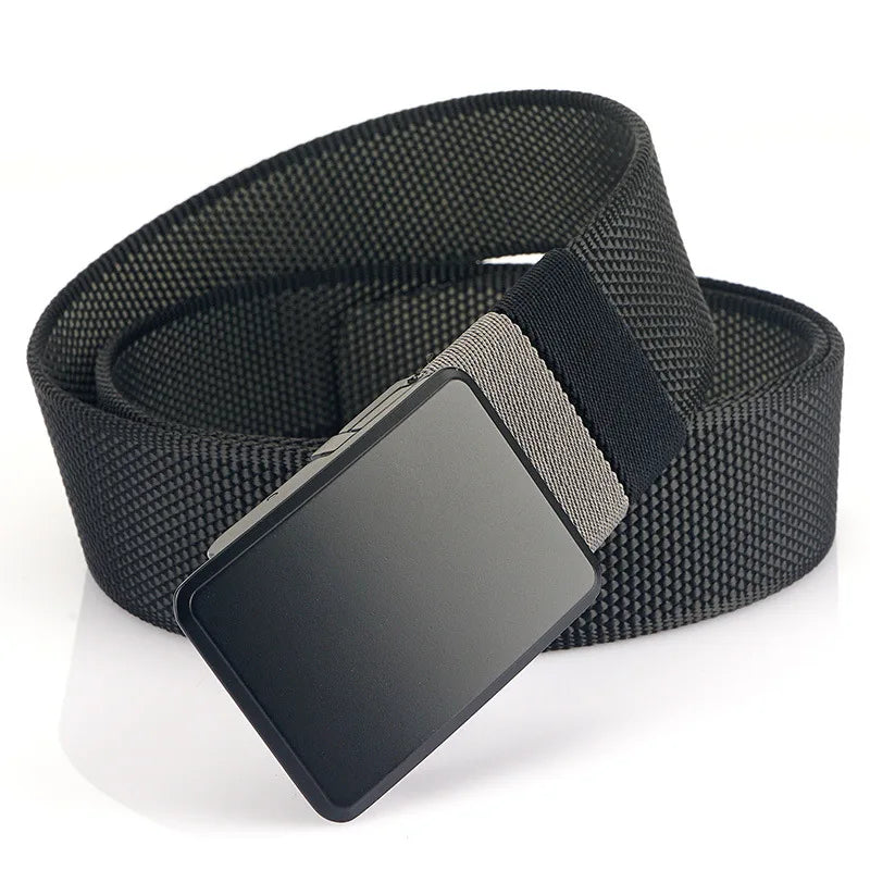 Wholesale Custom Polyester Nylon Belt 2 in 1 Double Color Golf Belt Men Nylon Belt With Reversible Metal Buckle