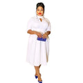 Good Selling Elegant African Party Dresses Stand Collar with Pearl Decoration Elegant Evening Gowns for Summer Seasons