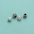4.8mm 6.8mm Personalized 925 Sterling Silver Twist Striped Wheel Spacer Beads Antique Silver Tube Beads for Jewelry Making