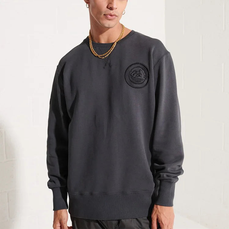 OME Silk Screen Printed Letters Sweater Shirt Embroidery Round Neck Sweater Shirt pullover sweater