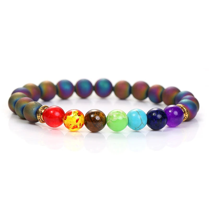 Crazy Agate Chakras Beaded Natural Stone Bracelet ST171