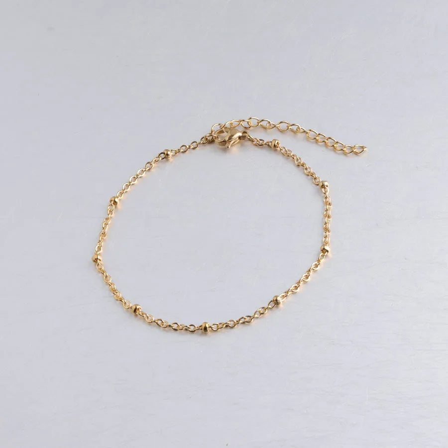 Hypoallergenic Tiny 2mm Gold Plated Stainless Steel Jewelry DIY Bracelet Anklet Chain Fashion Link Bracelets-Bulk Available